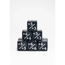 9 Dados +/- 16mm Negro Perla