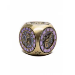 D&D 6 Caras Cubo Spinner Fidget Metal Bronce Azul