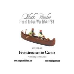 French-Indian War Frontiersmen in Canoe