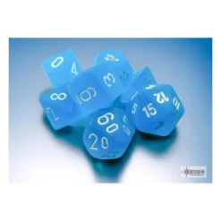 Frosted Mini-hedral Caribbean Blue/white 7-Die Set