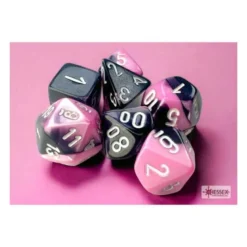 Gemini Mini-hedral Black-Pink/white 7-Die Set