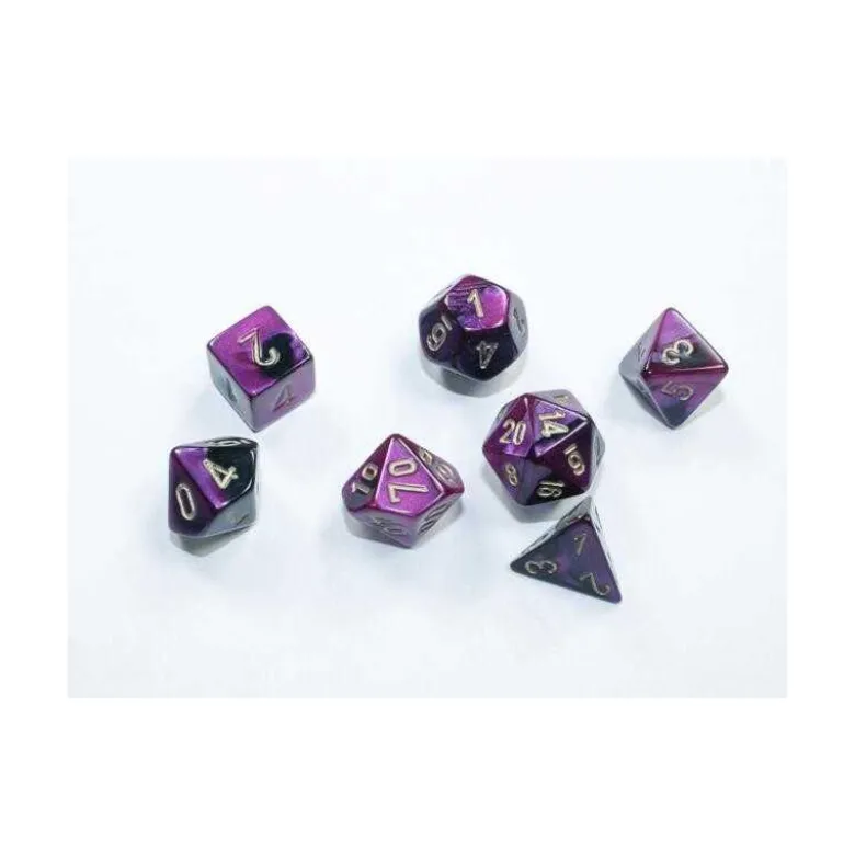 Gemini Mini-hedral Black-Purple/gold 7-Die Set