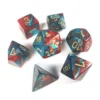 Gemini Polyhedral Red-teal W/gold Set (7)