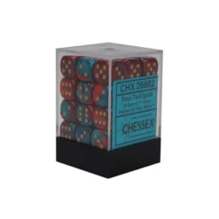 Gemini Polyhedral Red-teal W/gold Dice Block 12 mm (36)