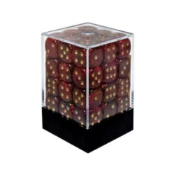 Glitter Polyhedral Ruby/gold 12 mm (36)
