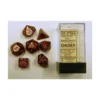Glitter Polyhedral Ruby/gold Set (7)