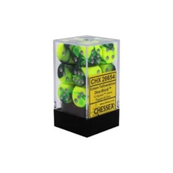 Green-Yellow w/silver 16mm (12)