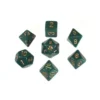 Opaque Polyhedral Dusty Green W/copper Set (7)