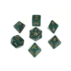 Opaque Polyhedral Dusty Green W/copper Set (7)