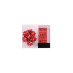 Opaque Polyhedral Red/white Set (7)