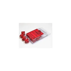 Opaque Red/white Set of Ten d10s
