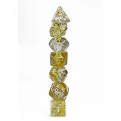 Pack 7 Dados Rol Brilli Amarillo Y Blanco