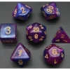 Pack 7 Dados Rol Brilli Azul Morado Y Amarillo