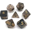 Pack 7 Dados Rol Brilli Negro Y Amarillo