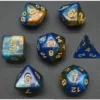 Pack 7 Dados Rol Brilli Oro Azulado Y Amarillo