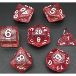 Pack 7 Dados Rol Brilli Rosa Y Blanco