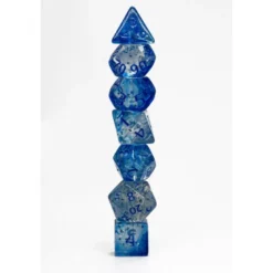 Pack 7 Dados Rol Brilli Transparente Y Azul