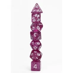Pack 7 Dados Rol Brilli Violeta Y Blanco