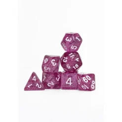 Pack 7 Dados Rol Brilli Violeta Y Blanco