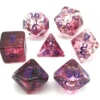 Pack 7 Dados Rol Fucsia Y Azul