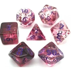 Pack 7 Dados Rol Fucsia Y Azul