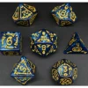 Pack 7 Dados Rol Hechizados Azul Real Y Amarillo