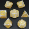 Pack 7 Dados Rol Hechizados Blanco Perla Y Amarillo