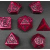 Pack 7 Dados Rol Hechizados Fucsia Y Negro