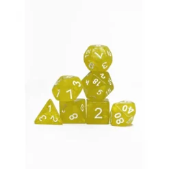 Pack 7 Dados Rol Marmoleado Amarillo Y Blanco
