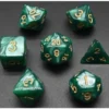 Pack 7 Dados Rol Marmoleado Esmeralda Y Amarillo