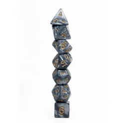 Pack 7 Dados Rol Marmoleado Gris Y Amarillo