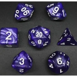 Pack 7 Dados Rol Marmoleado Lavanda Y Blanco