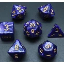 Pack 7 Dados Rol Marmoleado Morado Y Amarillo
