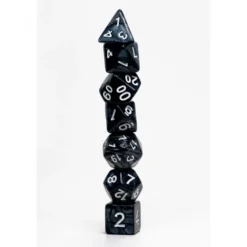 Pack 7 Dados Rol Marmoleado Negro Y Blanco