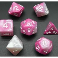 Pack 7 Dados Rol Marmoleado Rosa Blanco Y Blanco