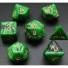 Pack 7 Dados Rol Marmoleado Verde Negro Y Amarillo