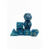 Pack 7 Dados Rol Marmoleado Verde Azulado Y Amarillo