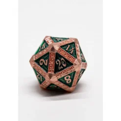 Pack 7 Dados Rol Metálicos D&D Arcano Cobre Verde