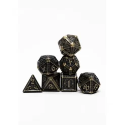 Pack 7 Dados Rol Metálicos D&D Arcano Bronce