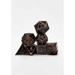 Pack 7 Dados Rol Metálicos D&D Bronce