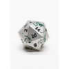 Pack 7 Dados Rol Metálicos D&D Dragón Verde y Blanco