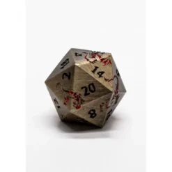 Pack 7 Dados Rol Metálicos D&D Dragón Rojo y Oro