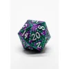 Pack 7 Dados Rol Metálicos D&D Escamas de Dragón Verde y Morado