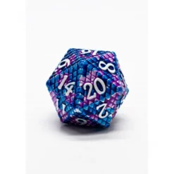 Pack 7 Dados Rol Metálicos D&D Escamas de Dragón Azul y Morado