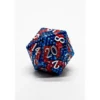 Pack 7 Dados Rol Metálicos D&D Escamas de Dragón Azul y Rojo
