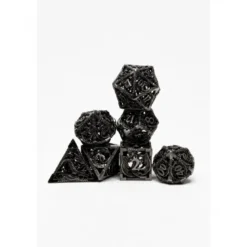 Pack 7 Dados Rol Metálicos D&D Niquel