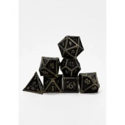 Pack 7 Dados Rol Metálicos D&D Oro
