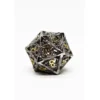 Pack 7 Dados Rol Metálicos D&D Plata y Oro