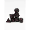 Pack 7 Dados Rol Metálicos D&D Solid Dragón Negro y Rojo