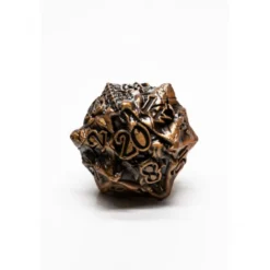 Pack 7 Dados Rol Metálicos D&D Solid Dragón Oro